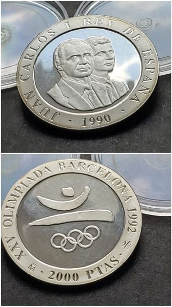 1990 İspanya 2000 Pesetas Kral Juan Carlos 26,42 Gram Hatıra Gümüş Proof - 399636680a8d6565f9