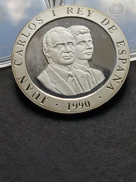 1990 İspanya 2000 Pesetas Kral Juan Carlos 26,42 Gram Hatıra Gümüş Proof - 399636680a8d6565f9