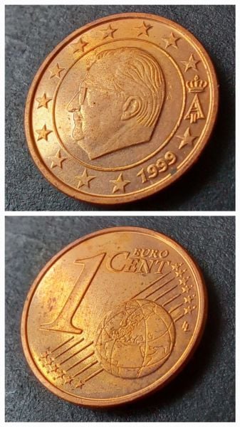 1999 belçika 1 euro cent ÇİL eski yabancı madeni para