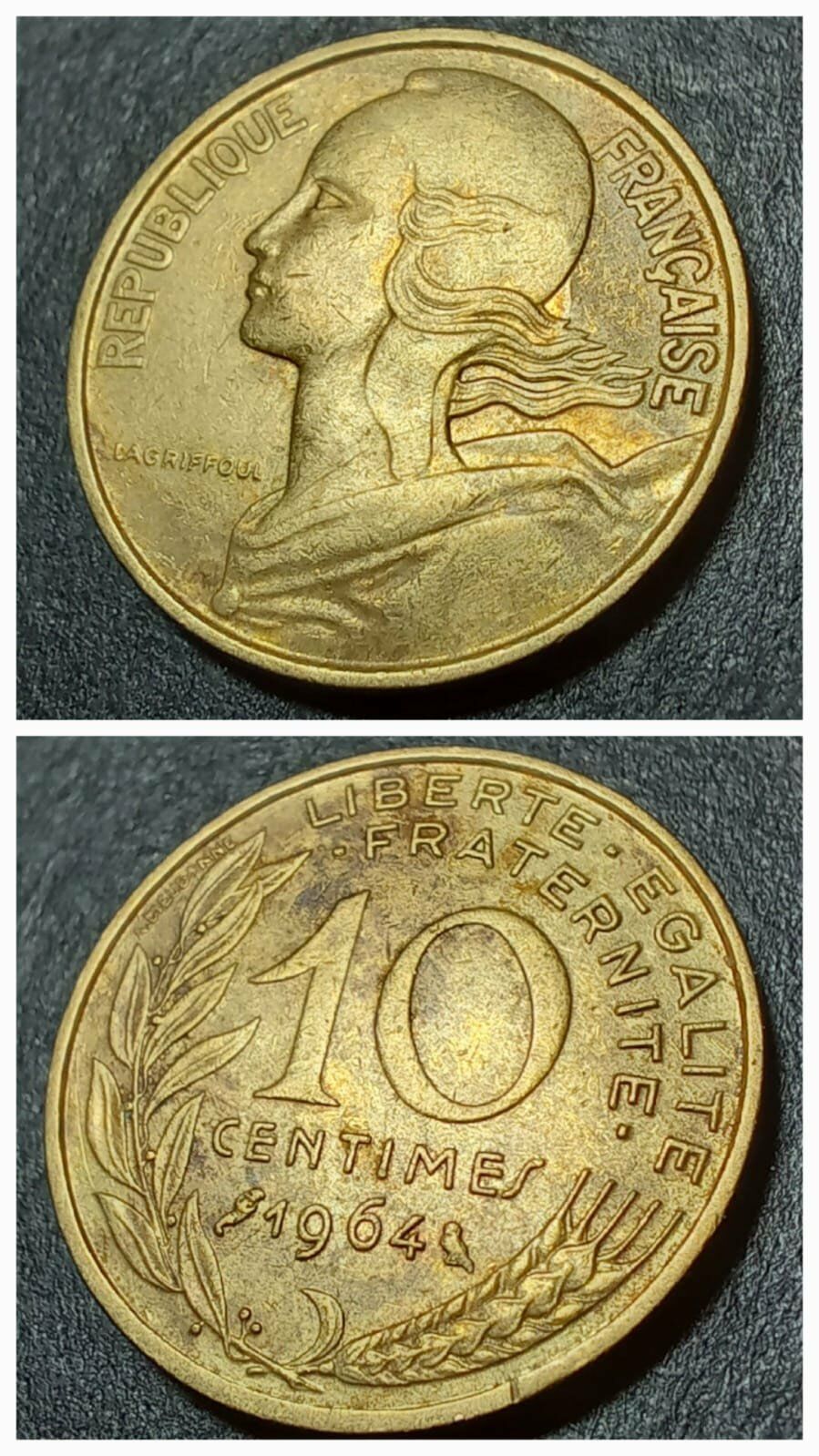 Escoines Koleksiyon 1964 fransa 10 centimes ÇT/ÇÇT eski yabancı madeni para 399636693d210be3e7