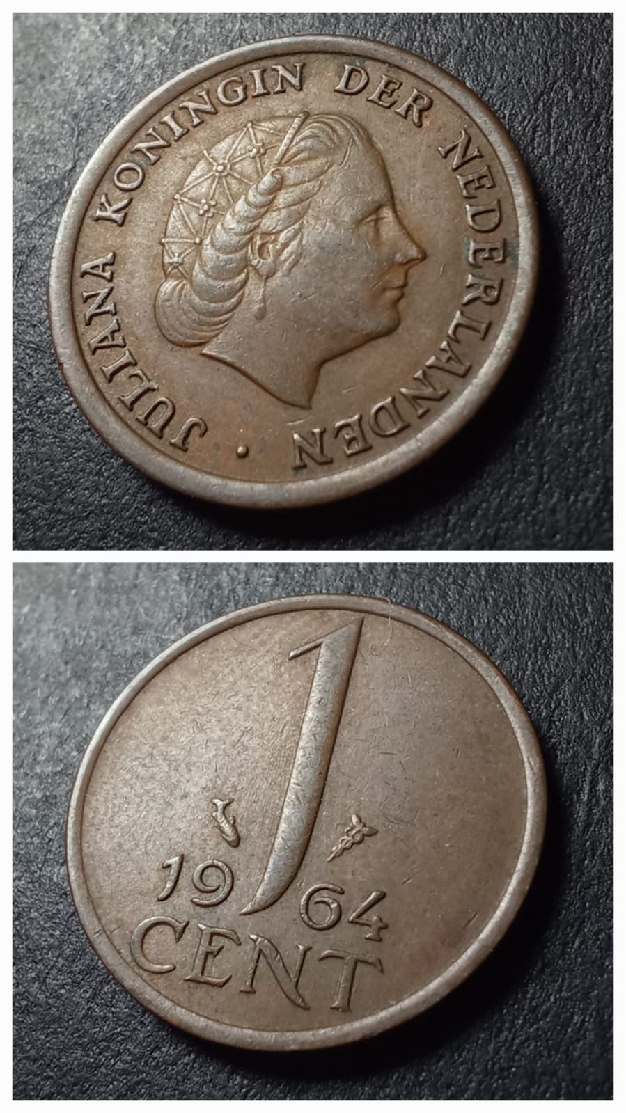 Escoines Koleksiyon 1964 Hollanda 1 cent ÇÇT+/CA eski yabancı madeni para - 399636681c36d94a08