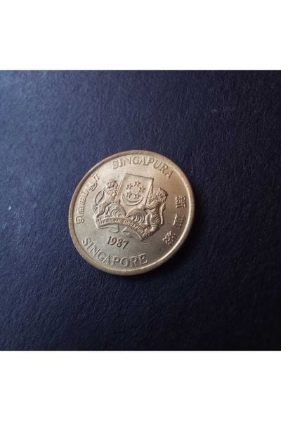 1987 singapur 5/10 cent takım CA/ÇİL eski yabancı madeni para