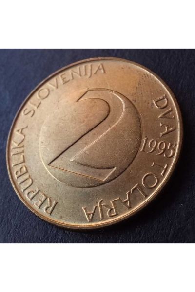 1995 slovenya 2 Tolarya ÇİL eski yabancı madeni para