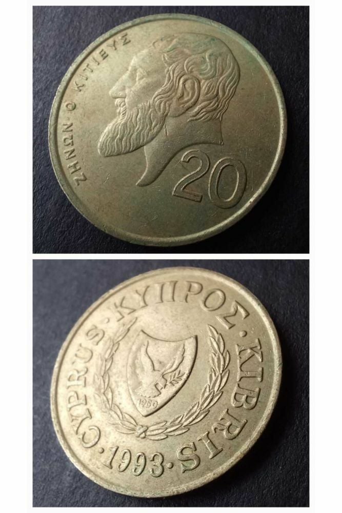 1993 kıbrıs 20 cent ççt+/ça eski yabancı madeni para