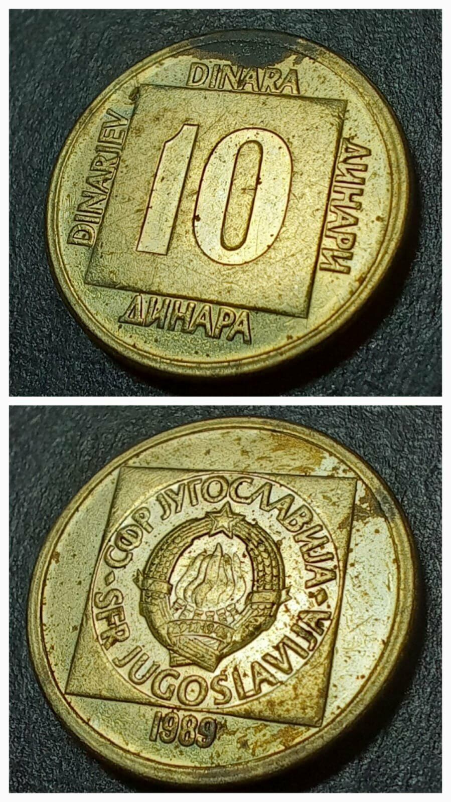 Escoines Koleksiyon 1989 yugoslavya 10 dinar ÇÇT+/LEKELİ eski yabancı madeni para - 399636693c8e3db703