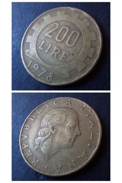 1978 İtalya 200 lire ÇT+ eski yabancı madeni para