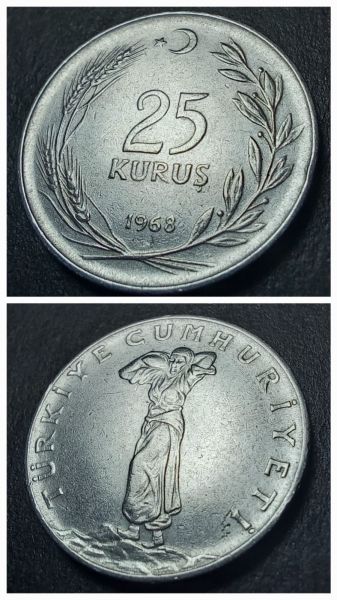 Escoines Koleksiyon 1968 Akmonital 25Kuruş ÇÇT+ eski madeni para 39963668ca05a200dc