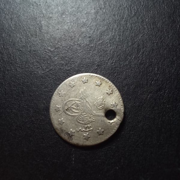 Escoines Koleksiyon 1293/22 (1897) II.Abdülhamid Delikli 1 Kuruş 1,07Gram Gümüş 39963668d28bee3694