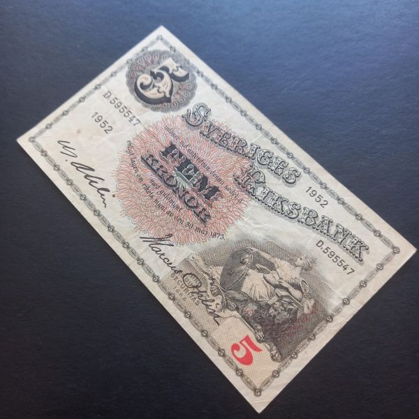 Escoines Koleksiyon İsveç 5 Kronor 1952 ÇÇT eski yabancı kağıt para - 3996366b78f7bc7b1c