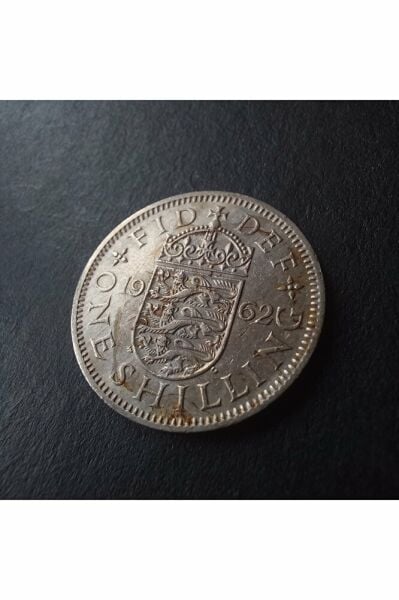 1962 Birleşik Krallık Elizabeth 1 Shilling ççt Eski yabancı madeni para