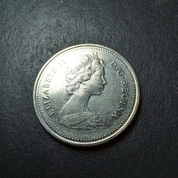 1984 Kanada 25 cent CA eski yabancı madeni para - 3996366528e4bb3c94