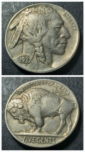 1937 Amerika 5 Cent Kızılderili-Bufalo ÇÇT+/ÇA Eski Yabancı Madeni Para - 399636657af1544de6