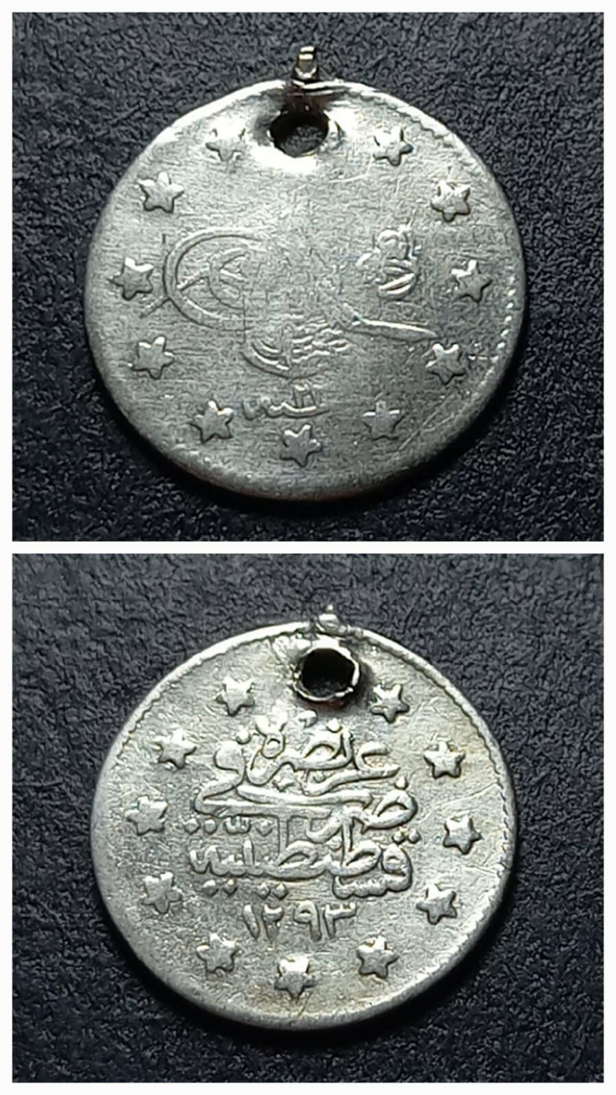 Escoines Koleksiyon 1897 1Kuruş 1,08Gram Gümüş 1293/22 II.Abdülhamid Delikli 39963668c9cf3bfded