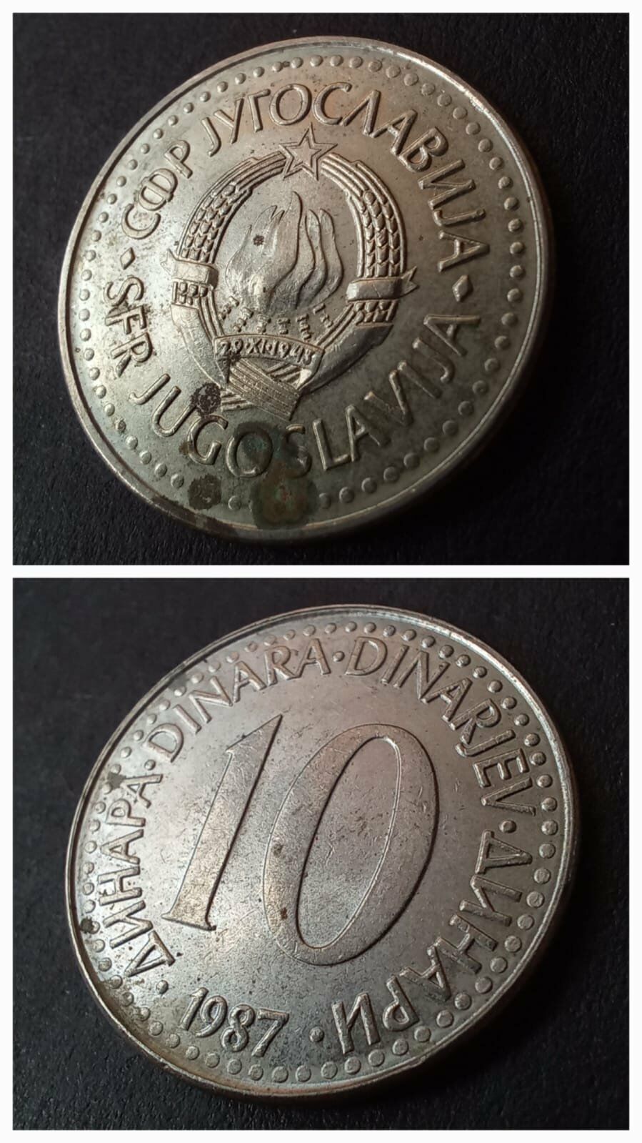 Escoines Koleksiyon 1987 yugoslavya 10 dinar ÇT+ eski yabancı madeni para 39963663c1291745ee