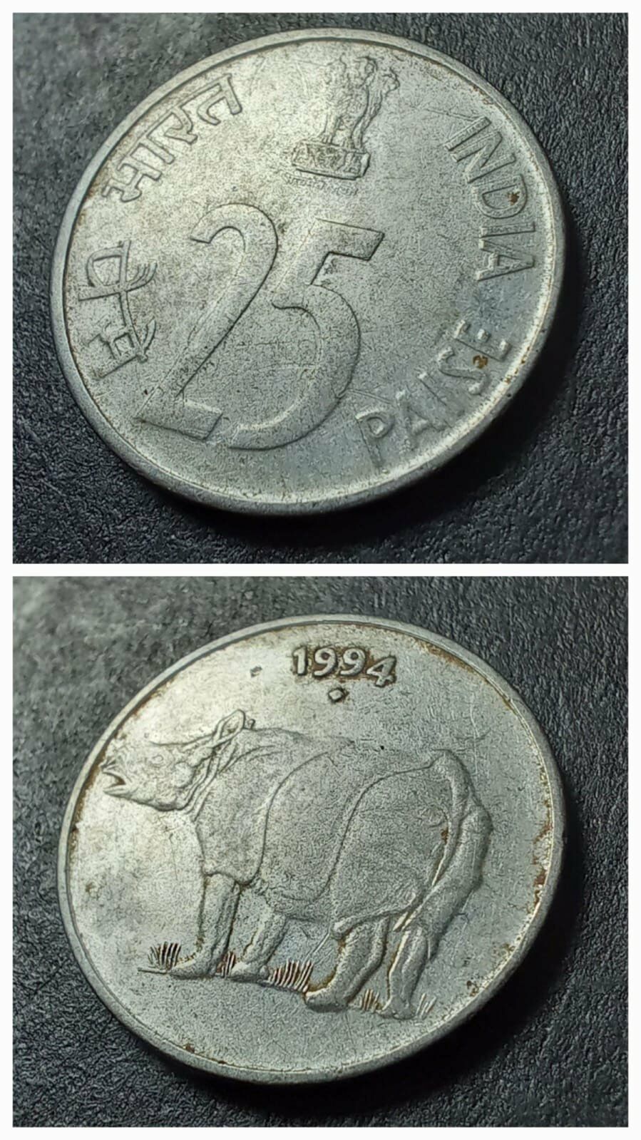 1994 Hindistan 25 Paise ÇT eski yabancı madeni para - 399636658e299daeda