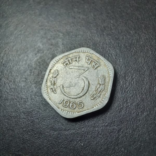 1965 Hindistan 3 paise Alüminyum ÇT+ eski yabancı madeni para - 399636658e0d94b5c3