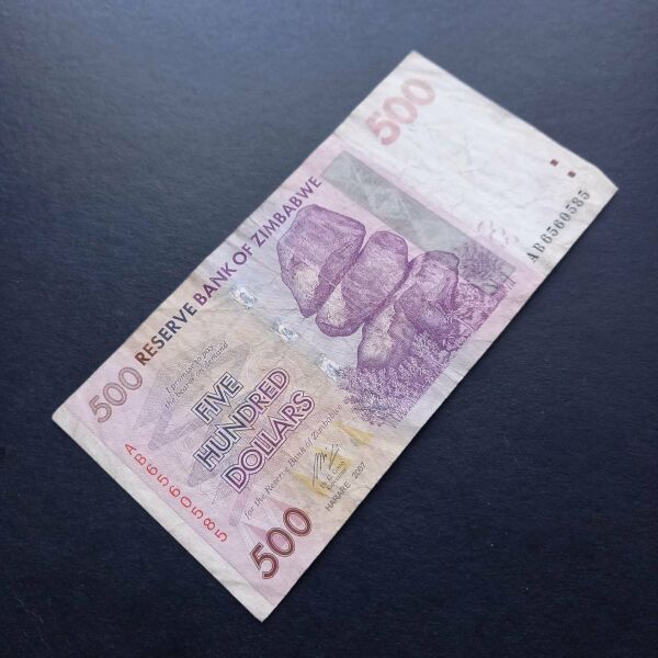 Escoines Koleksiyon 2007 Zimbabwe 500 dolar TEMİZ+ eski yabancı kağıt para - 3996366bd2014dcb31