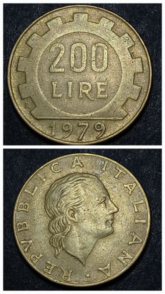 Escoines Koleksiyon 200 Lire 1979 Italya ÇÇT eski yabancı madeni para - 3996366d7209e54cdd