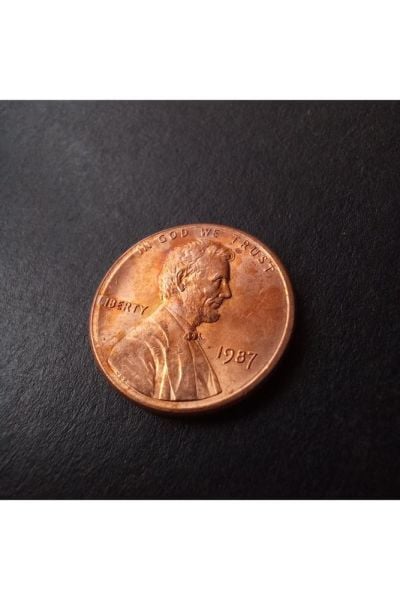 1987 amerika one cent patinalı Eski yabancı madeni para