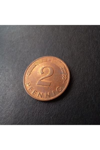 1986 almanya 2 pfennig patinalı Eski yabancı madeni para