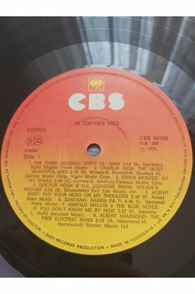 16 Top - Tien Hits! 1974 vinyl 33 lük plak