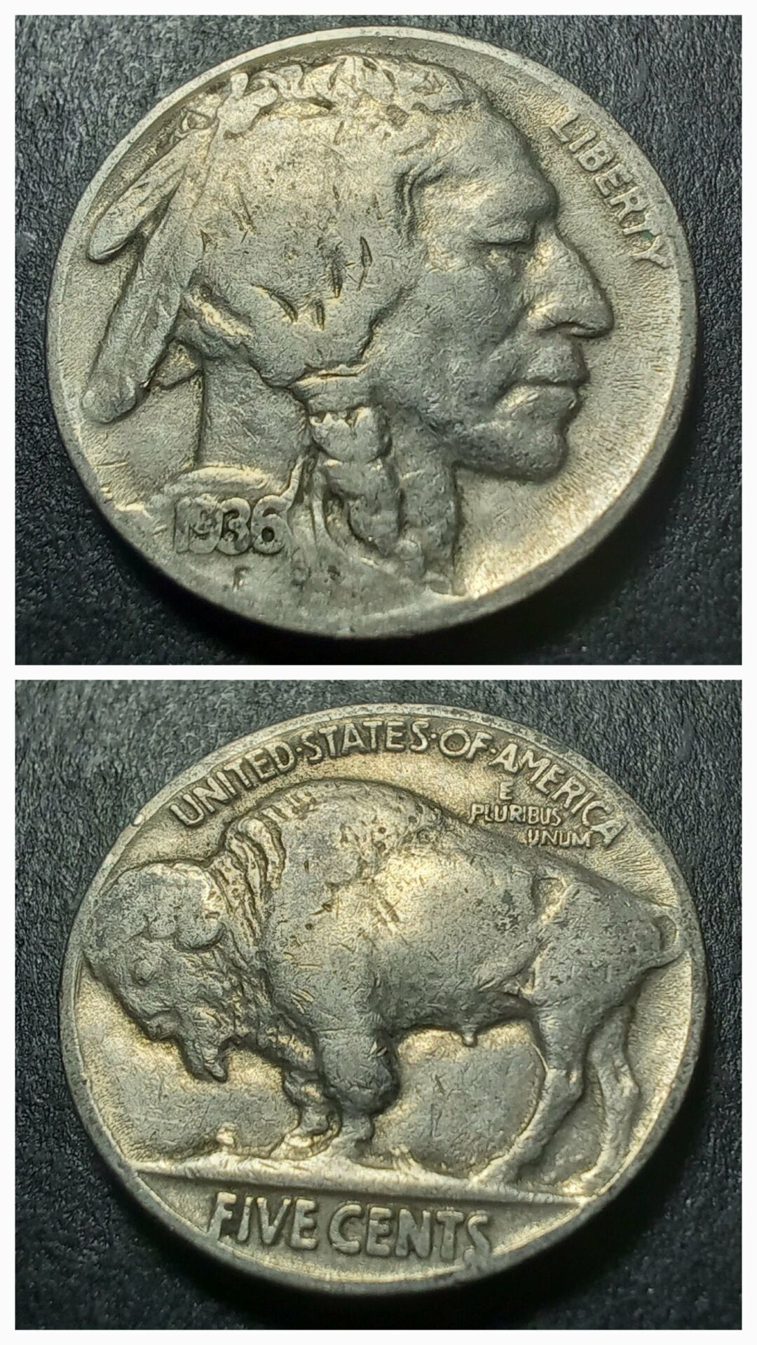 1936 Kızılderili-Bufalo Amerika 5 Cent ÇT/ÇÇT Eski Yabancı Madeni Para - 399636657a5ac6fe1e