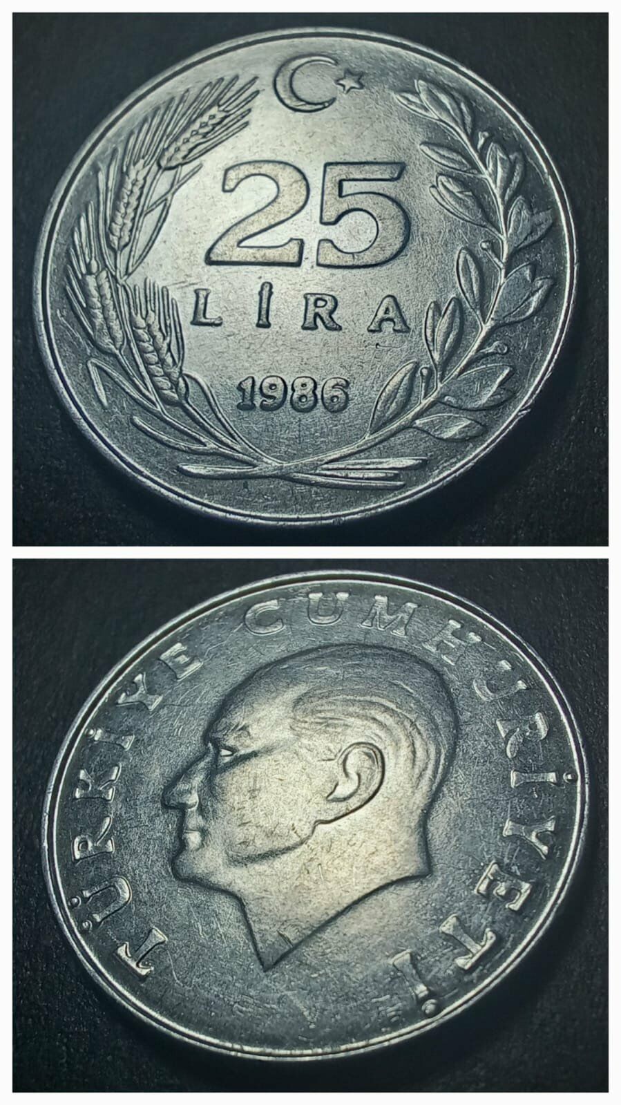 1986 Alüminyum 25 lira ÇA+ eski madeni para - 3996366649e434e515