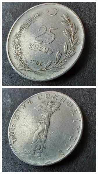 25 kuruş ÇT 1962 Akmonital eski madeni para - 3996366280fcd1f628