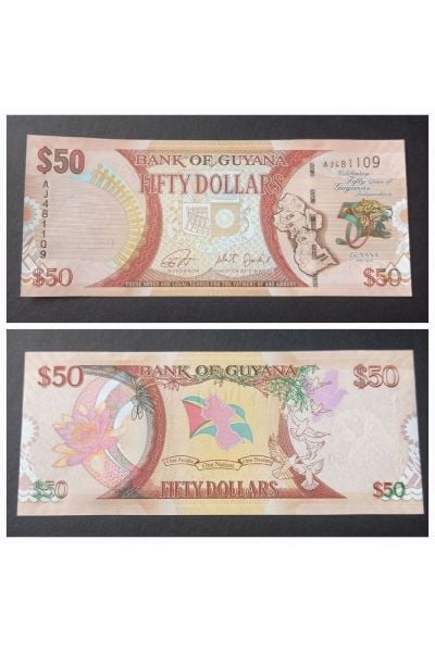 guyana 50 dolar (2016) çil Eski yabancı kağıt para