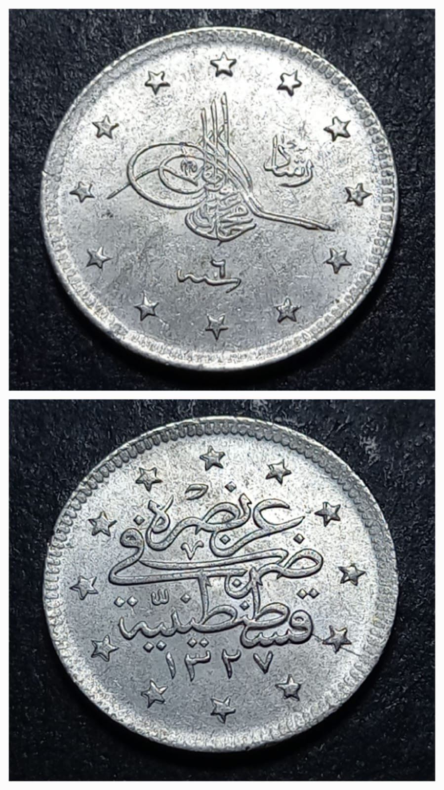 Escoines Koleksiyon 1327/6 V.Mehmet Reşad 1914 2Kuruş Gümüş 2,40 Gram - 3996366ee0512f015d