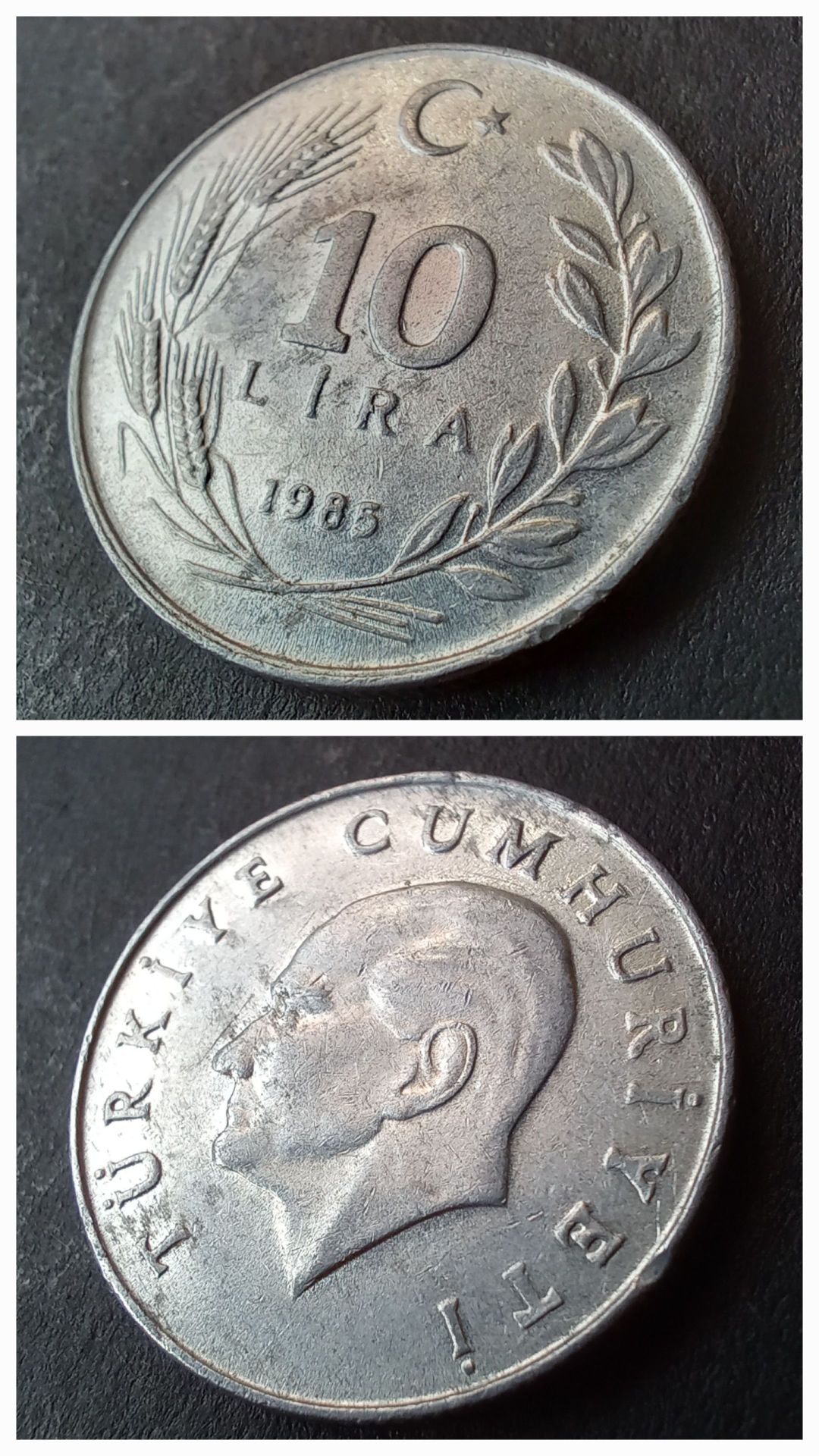 1985 Alüminyum 10 lira ÇA+ eski madeni para - 39963662acbb267ad4