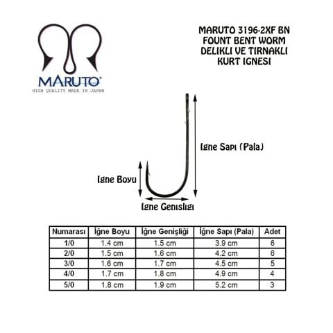 Maruto 3196-2XF Bn İğne - No:3/0 (5Pcs)