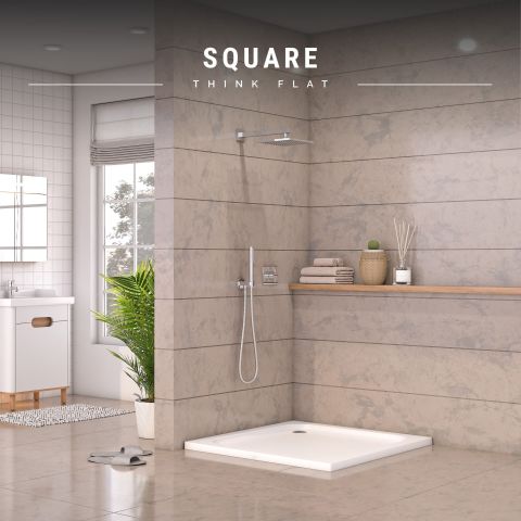 Süper İnce Kare Flat Duş Teknesi H:3.2 100*100