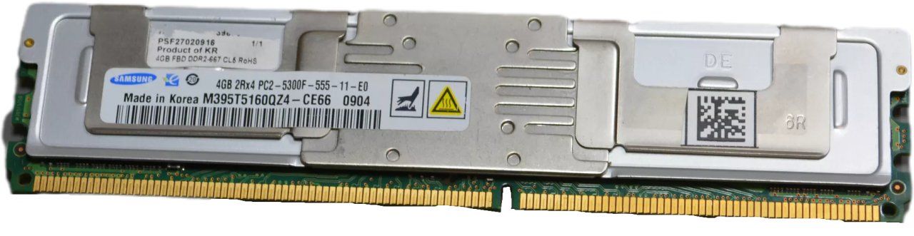 Dell Samsung M395T5160QZ4-CE66 4gb Pc2-5300f 667mhz Dual Rank X4 Ecc Registered Ddr2 Sdram 240-pin Rdimm Memory Module For Server