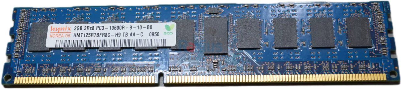 Dell Hynix 2GB PC3-10600 DDR3-1333MHz ECC Registered CL9 240-Pin DIMM Dual Rank Memory Module HMT125R7BFR8C-H9