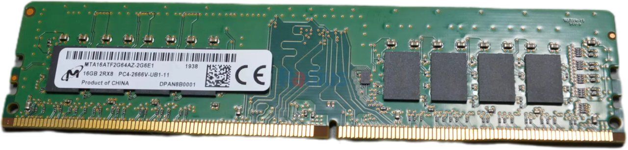 Dell Micron MTA16ATF2G64AZ-2G6E1 16GB PC4-21300 DDR4-2666MHz non-ECC Unbuffered CL19 288-Pin DIMM 1.2V Dual Rank Memory Module