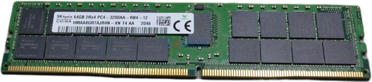 Dell SK Hynix 1x 64GB DDR4-2933 RDIMM PC4-23466U-R Dual Rank x4 Module HMAA8GR7AJR4N-WM