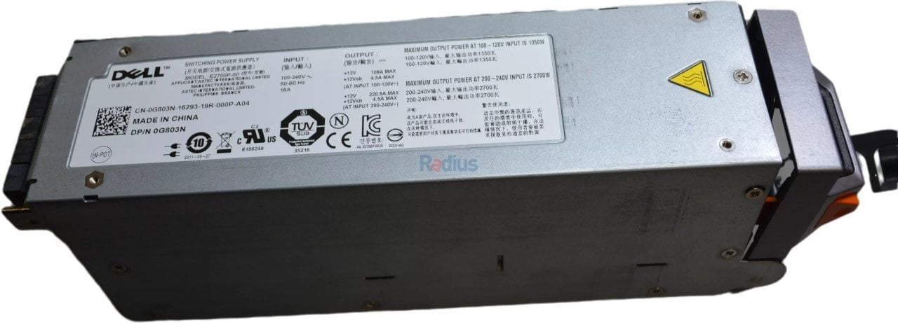 DELL PWR 2700 Watt Hot-Plug Power Supply for M1000e Blade Chasis, G803N 8V4DK