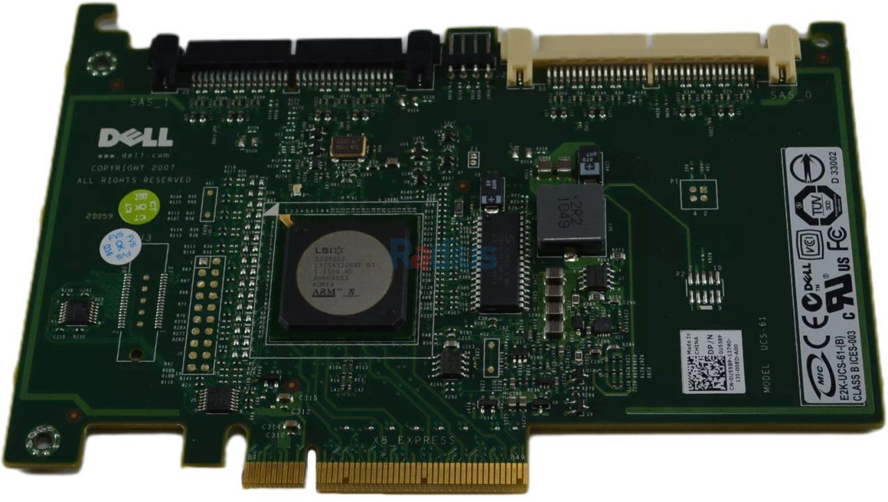 Dell PERC S300 SAS 6/IR PCI-E RAID Controller U558P For R510