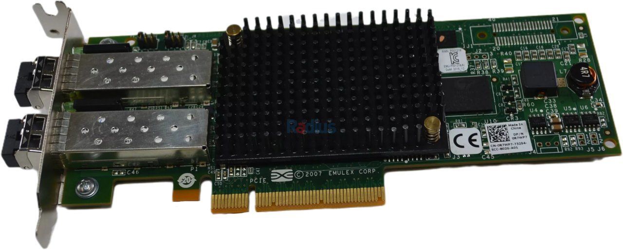DELL Emulex LPE12002 Dual Port FC8 Fiber Channel HBA Card PCIe, R7WP7