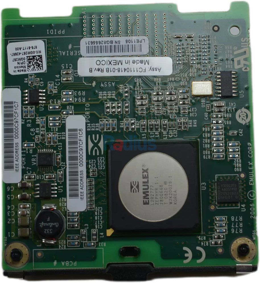 DELL Emulex LPE1105-M4 FC4 Fiber Channel HBA Mezzanine Card for Blades, GM257