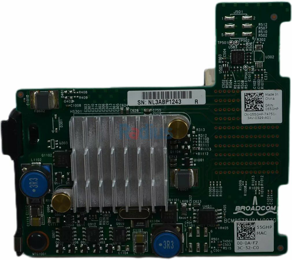 DELL Broadcom 57810-k Dual Port 10GbE Mezzanine Card for Blades, 55GHP