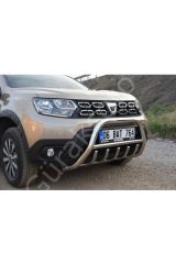 Dacia Sandero Stepway Krom Ön Tampon Koruma Paslanmaz Çelik Tüm Modellerle Uyumlu