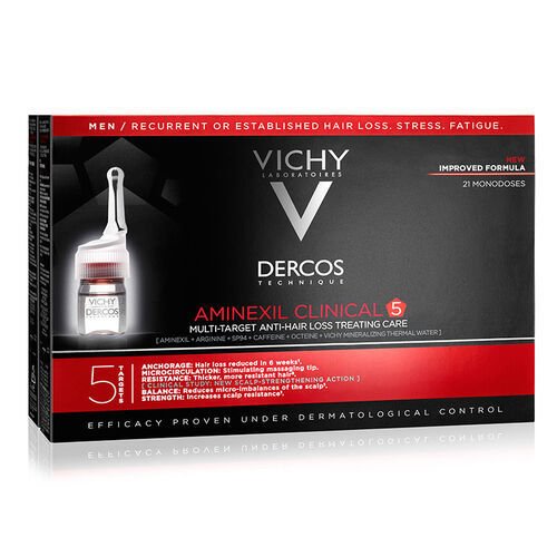 Vichy Dercos Aminexil Clinical 5 - Erkekler için Saç Dökülmesine Karşı Serum 21x6ml