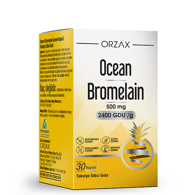 Orzax Ocean Bromelain 500mg 30 Kapsül