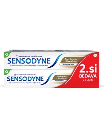 Sensodyne Tam Koruma+Beyazlatıcı Diş Macunu 2X75 Ml