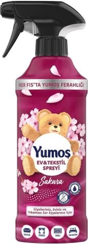 Yumoş Sprey Yıkanması Zor Eşyalar İçin Giysi Spreyi Sakura 450 Ml