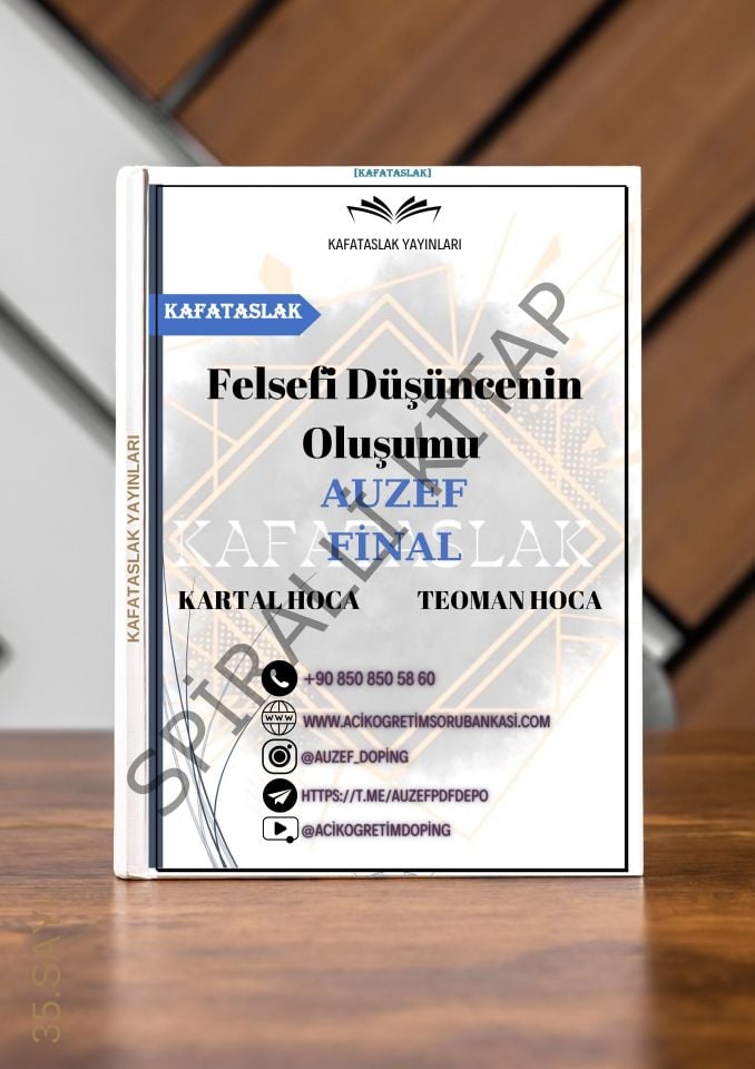 Felsefi Düşüncenin Oluşumu AUZEF İstanbul Üniversitesi Nokta Atışı Sorular Kafataslak Yayınları