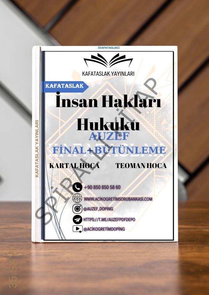 İnsan Hakları Hukuku AUZEF İstanbul Üniversitesi Nokta Atışı Sorular Kafataslak Yayınları