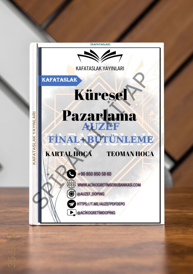 Küresel Pazarlama AUZEF İstanbul Üniversitesi Nokta Atışı Sorular Kafataslak Yayınları